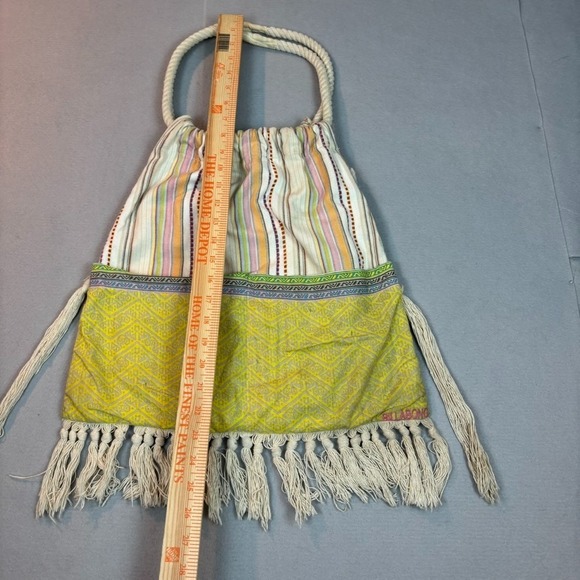 Billa Bong Y2K Boho Peasant Hippie Fringe Colorful Beach Handbag Striped Floral - Picture 7 of 14